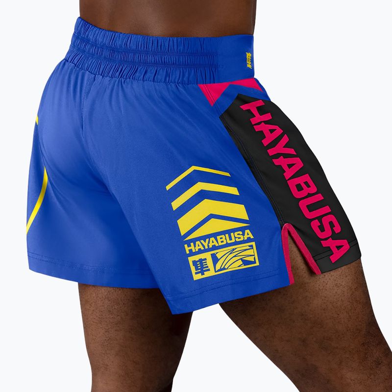 Шорти для тренувань чоловічі Hayabusa Icon Kickboxing blue/yellow 4