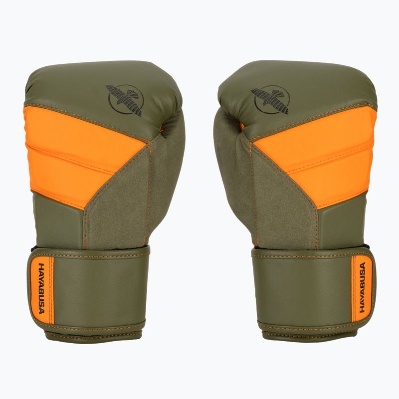 Рукавиці боксерські Hayabusa T3 green/orange 2
