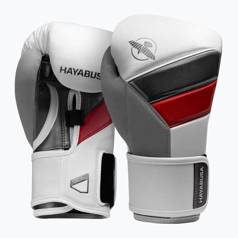Боксерські рукавички Hayabusa T3 білі/червоні