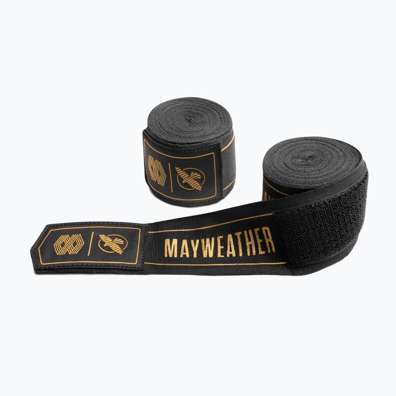 Бинти боксерські Hayabusa Mayweather Stretch Hand Wraps 450 см black/gold 2