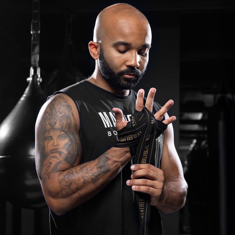 Бинти боксерські Hayabusa Mayweather Stretch Hand Wraps 450 см black/gold 5