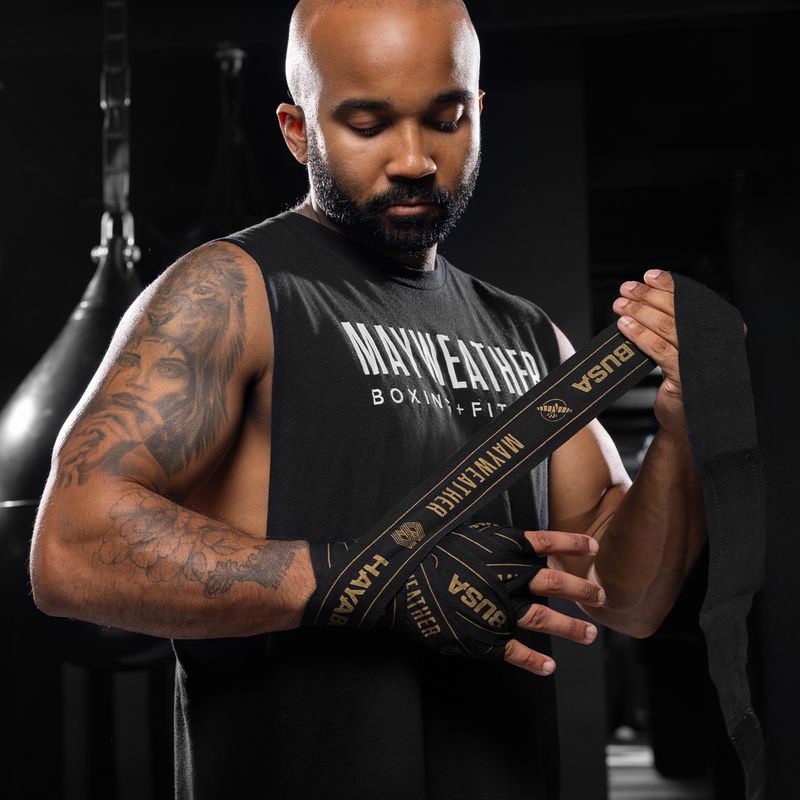 Бинти боксерські Hayabusa Mayweather Stretch Hand Wraps 450 см black/gold 6