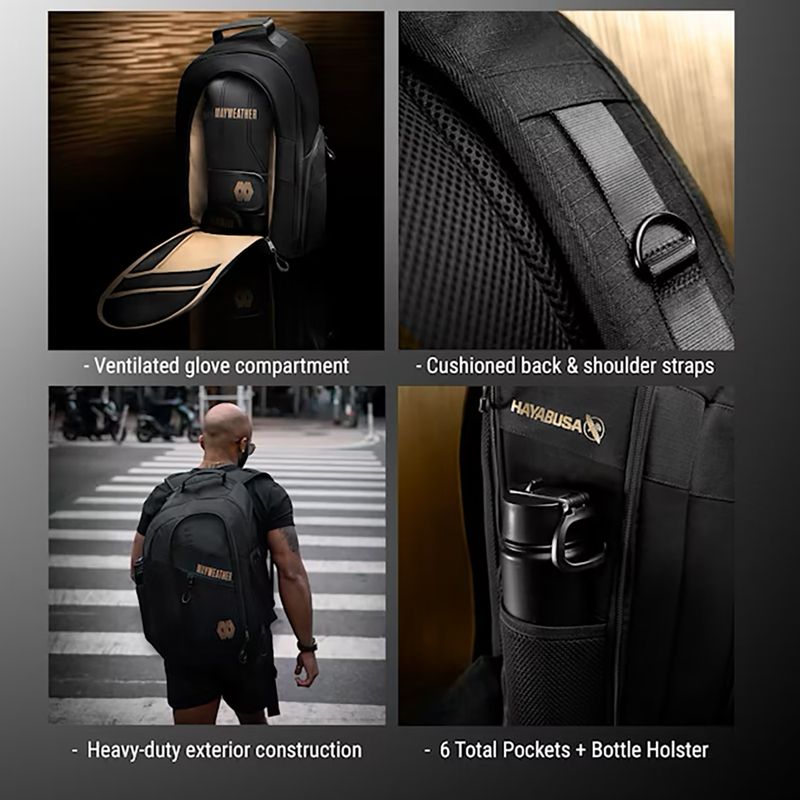 Рюкзак для тренувань Hayabusa Mayweather Boxing 30 л black/gold 12