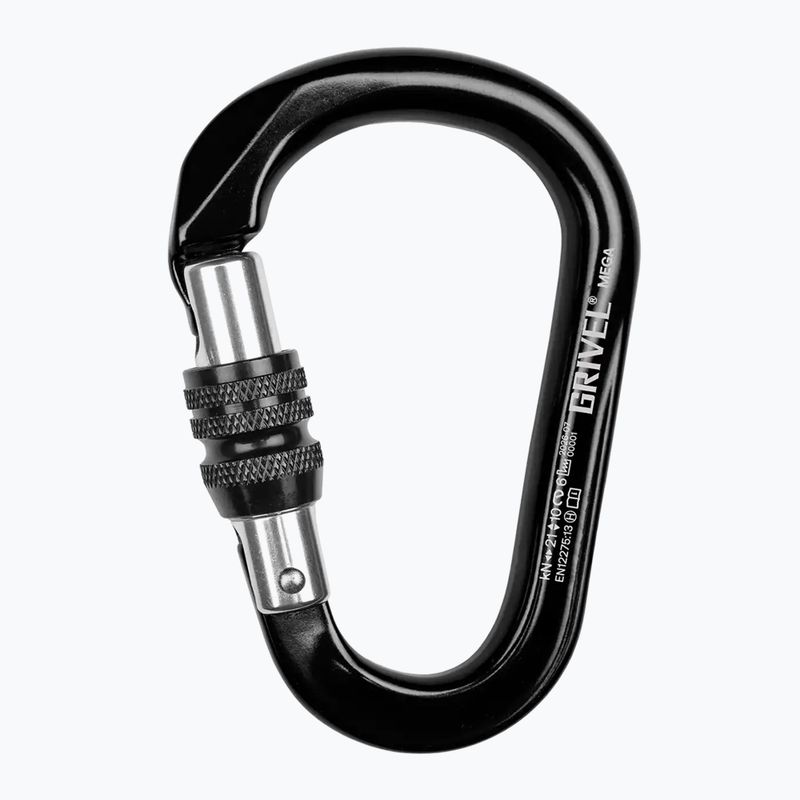 Карабін для скелелазіння Grivel Mega K6N Screw Lock black/black
