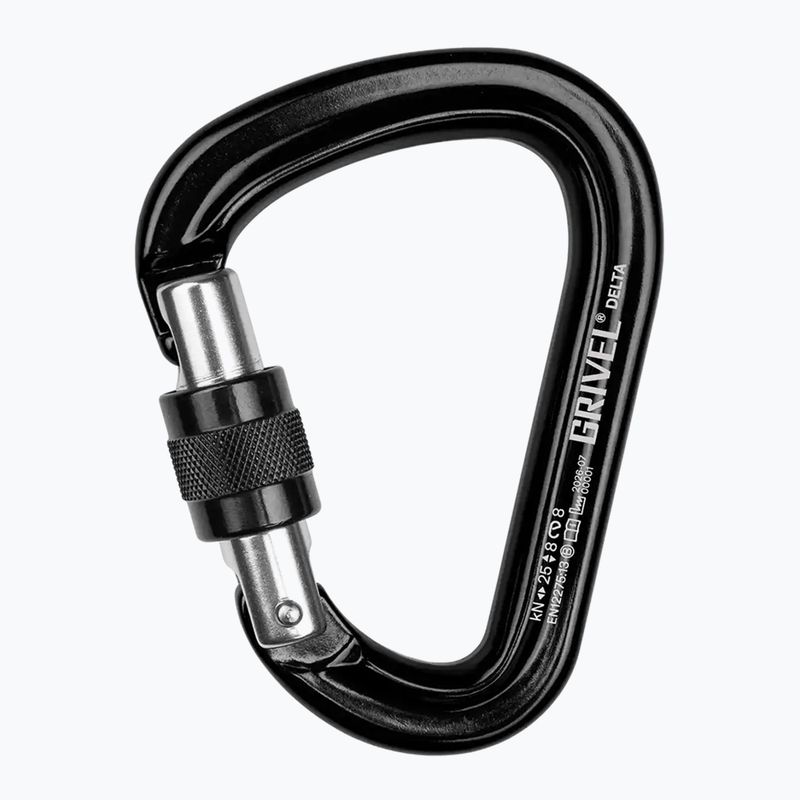 Скелелазний карабін Grivel Delta K5N Screw Lock black/black