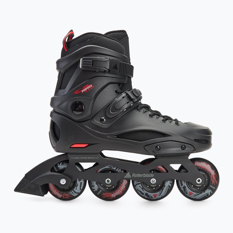 Чоловічі роликові ковзани Rollerblade RB 80 чорні/червоні 2