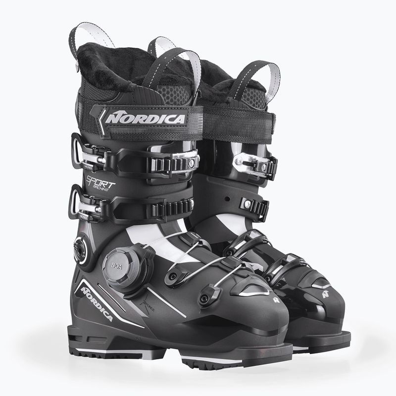 Черевики лижні жіночі Nordica Sportmachine 3 95 W BOA GW black/purple irid./white 7
