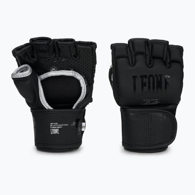 Грейплінгові рукавиці LEONE Black Edition MMA чорні GP105
