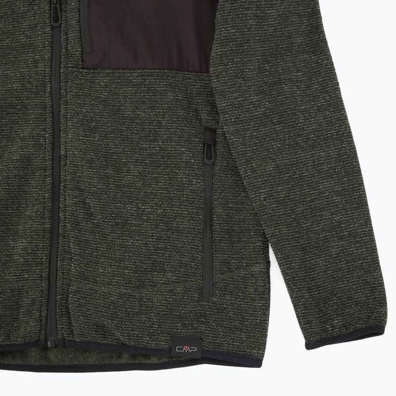 Кофта флісова чоловіча CMP 35H3907 Melange Knitted forest melange/nero/ferrari 3