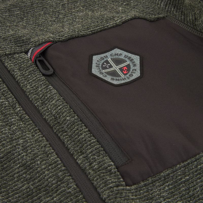 Кофта флісова чоловіча CMP 35H3907 Melange Knitted forest melange/nero/ferrari 4