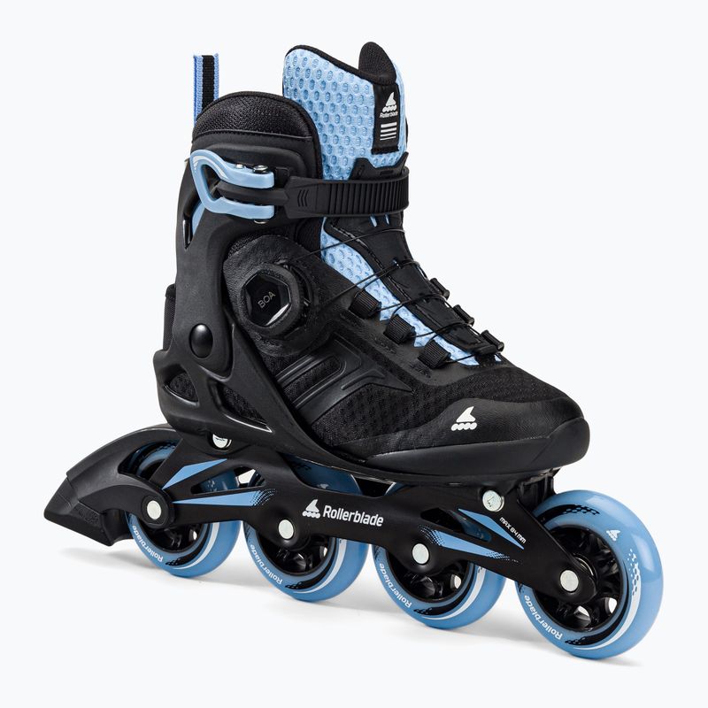 Роликові ковзани жіночі Rollerblade Macroblade 84 BOA чорно-блакитні 07370700092