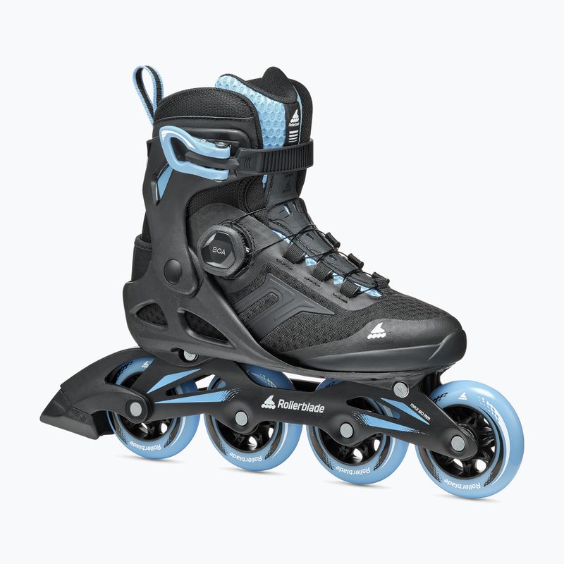 Роликові ковзани жіночі Rollerblade Macroblade 84 BOA чорно-блакитні 07370700092 8