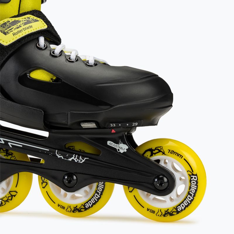 Дитячі роликові ковзани Rollerblade Fury чорні/жовті 5