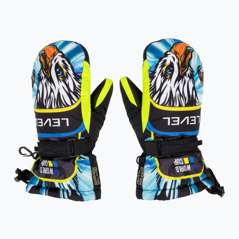 Рукавиці гірськолижні дитячі Level Junior Mitt yellow/blue 2