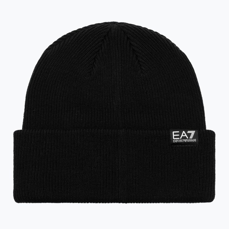 Шапка зимова EA7 Emporio Armani Mountain Logo Series Big Beanie black 2