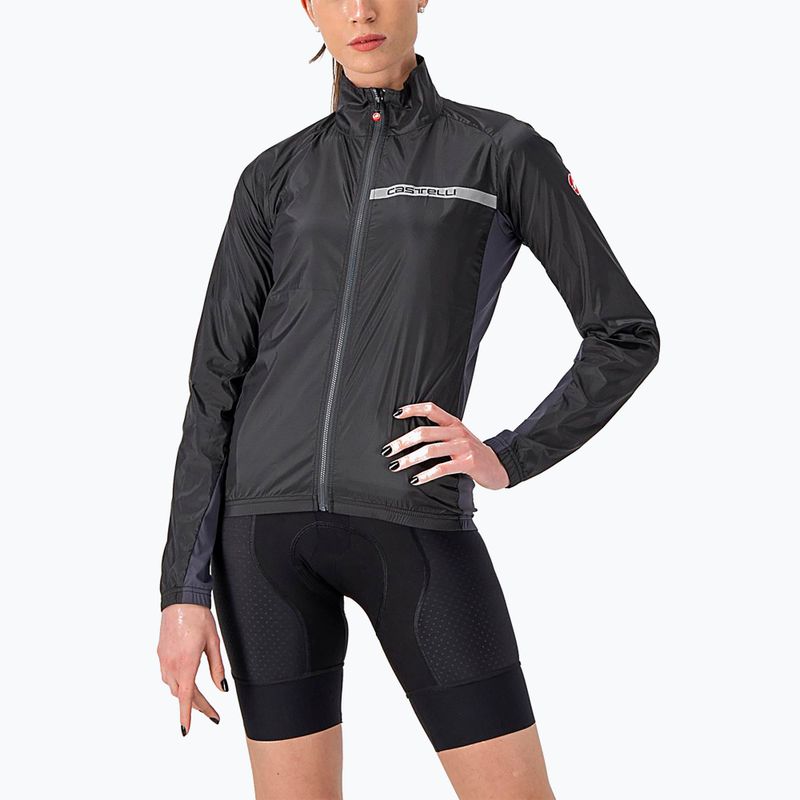 Жіноча велосипедна куртка Castelli Squadra Stretch світло-чорна/темно-сіра