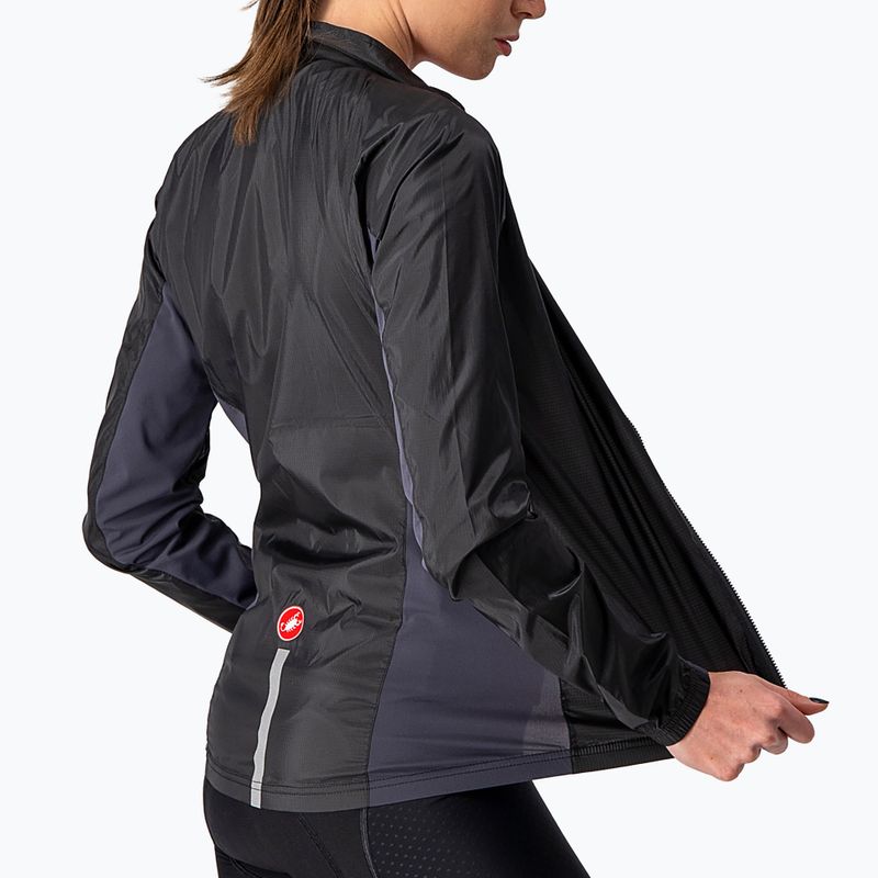 Жіноча велосипедна куртка Castelli Squadra Stretch світло-чорна/темно-сіра 4