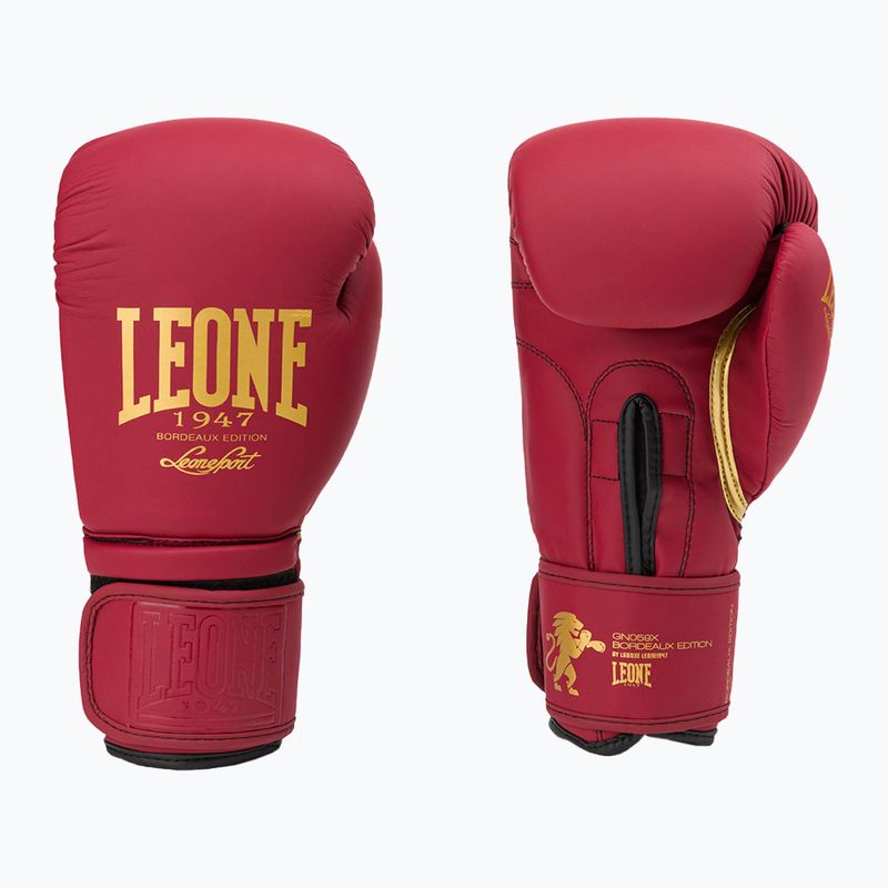 Рукавиці воксерські LEONE Bordeaux бордові GN059X