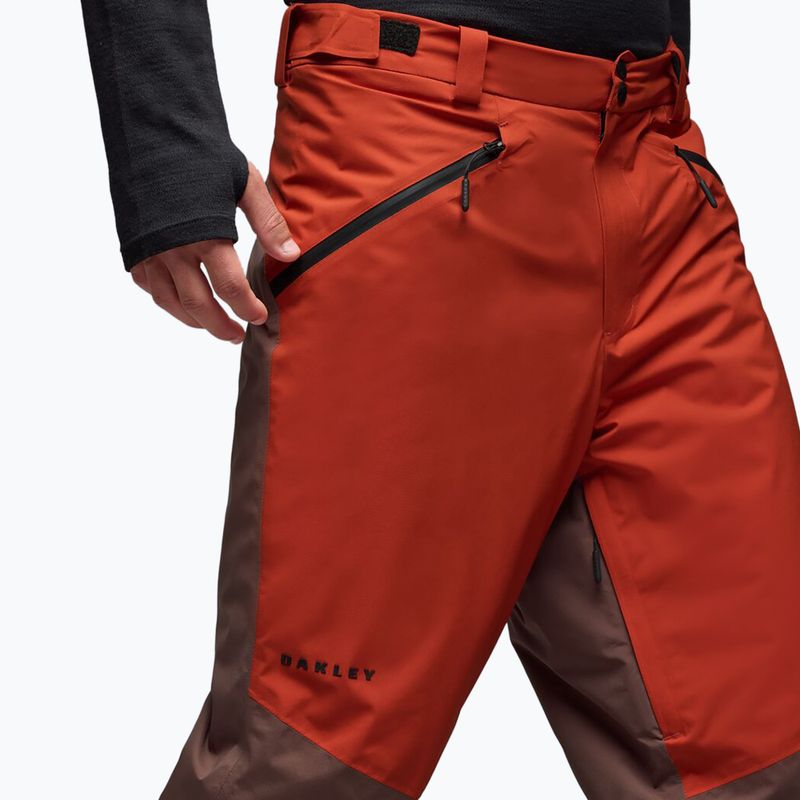 Штани лижні чоловічі Oakley Canopy Pro Insulated Dark Umber/Flame Red 4