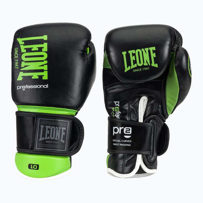 Боксерські рукавички LEONE 1947 Il Tecnico N3 чорні/зелені 2