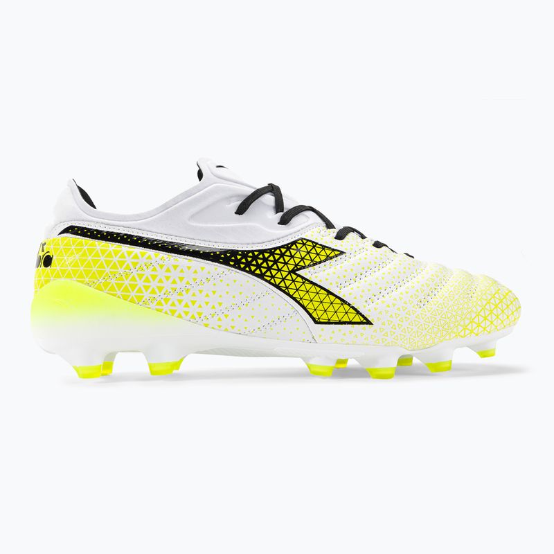 Чоловічі футбольні бутси Diadora Brasil Elite Tech GR LPX білі/чорні/флуо жовті 2