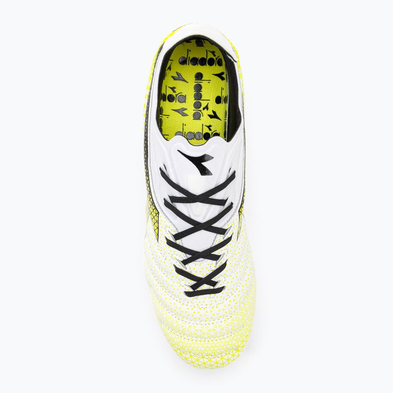 Чоловічі футбольні бутси Diadora Brasil Elite Tech GR LPX білі/чорні/флуо жовті 6