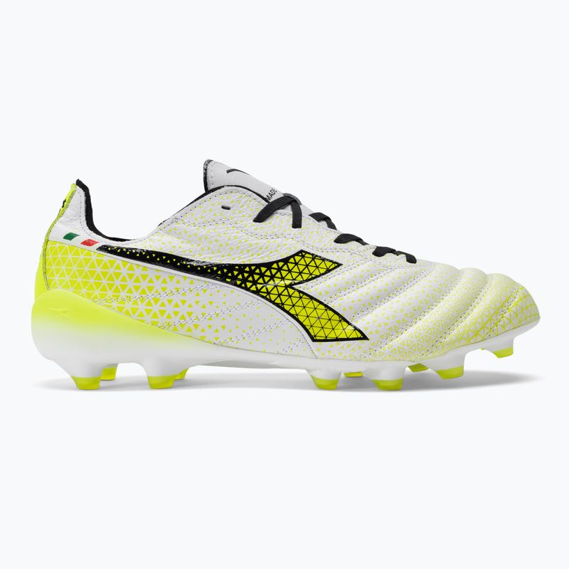 Чоловічі футбольні бутси Diadora Brasil Elite Tech GR ITA LPX білі/чорні/флуо жовті 2