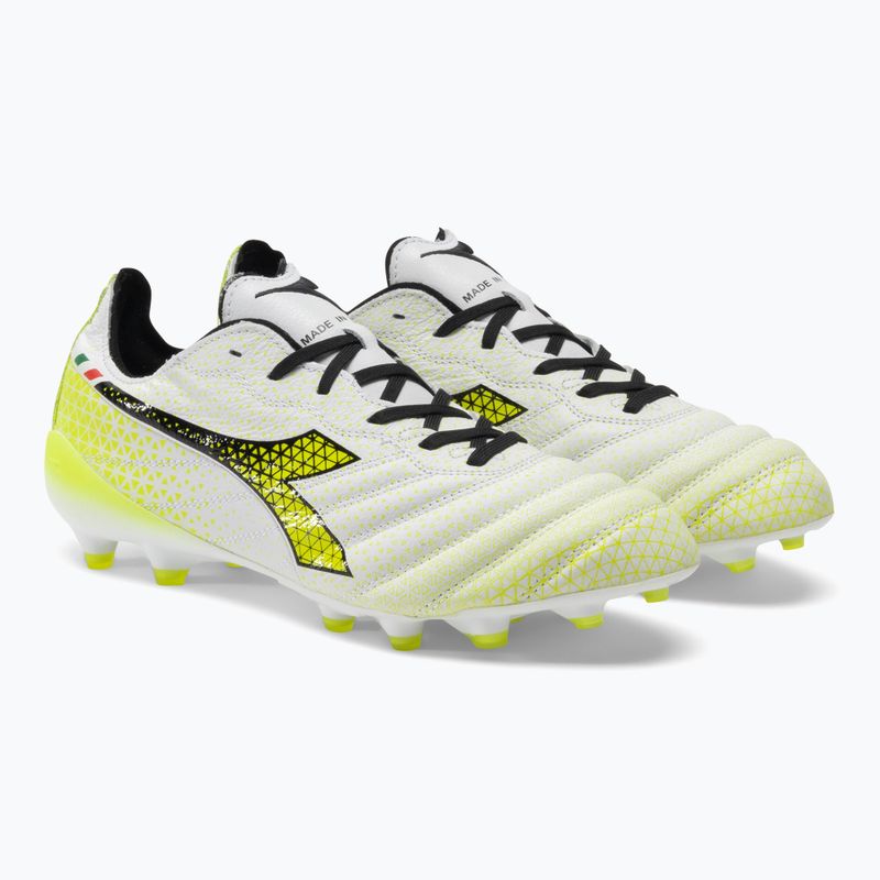 Чоловічі футбольні бутси Diadora Brasil Elite Tech GR ITA LPX білі/чорні/флуо жовті 4