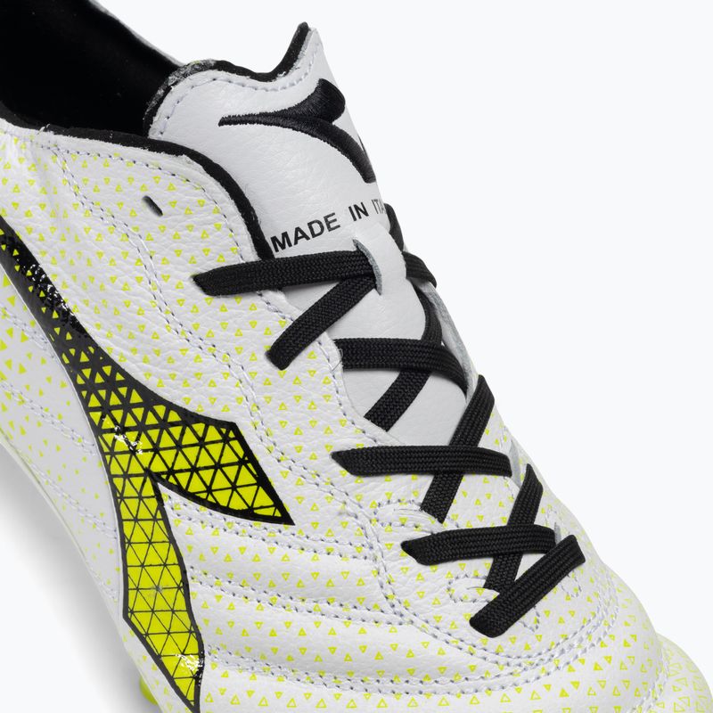 Чоловічі футбольні бутси Diadora Brasil Elite Tech GR ITA LPX білі/чорні/флуо жовті 8