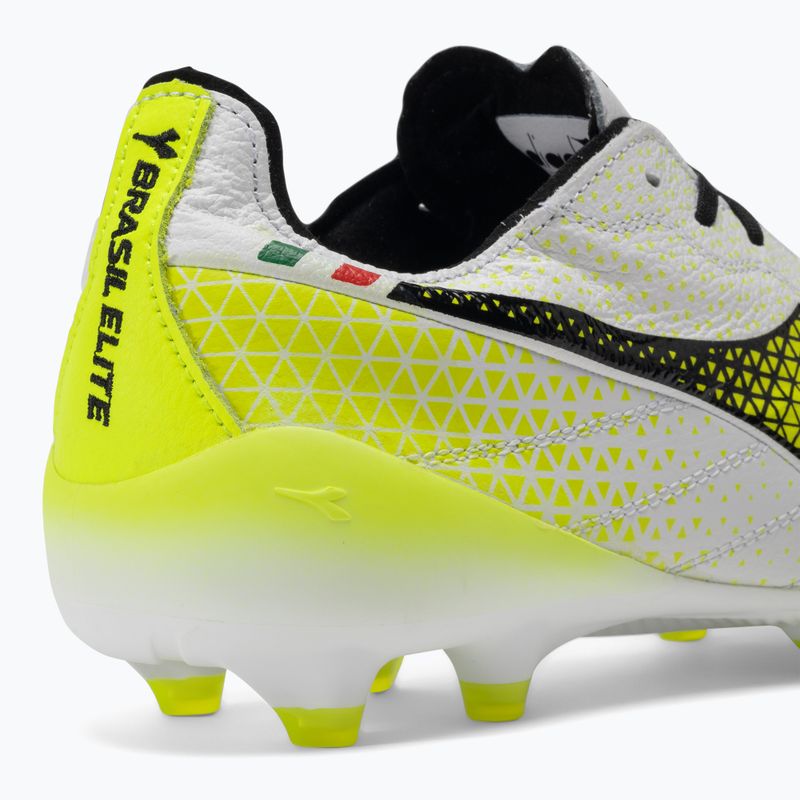 Чоловічі футбольні бутси Diadora Brasil Elite Tech GR ITA LPX білі/чорні/флуо жовті 9
