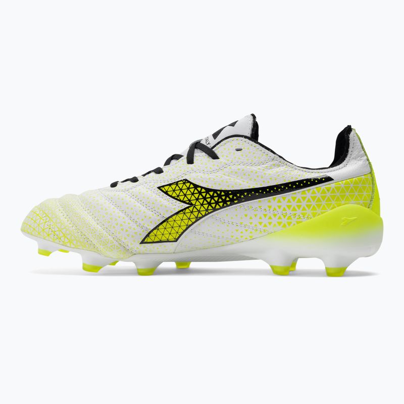 Чоловічі футбольні бутси Diadora Brasil Elite Tech GR ITA LPX білі/чорні/флуо жовті 10