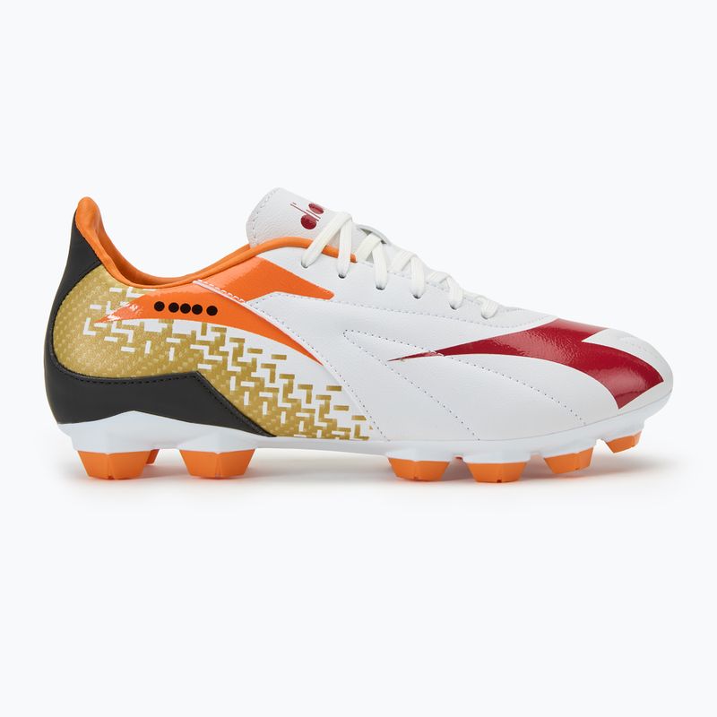 Кросівки футбольні чоловічі Diadora Maximus Elite R LPU white/chili pepper/russet orange 2