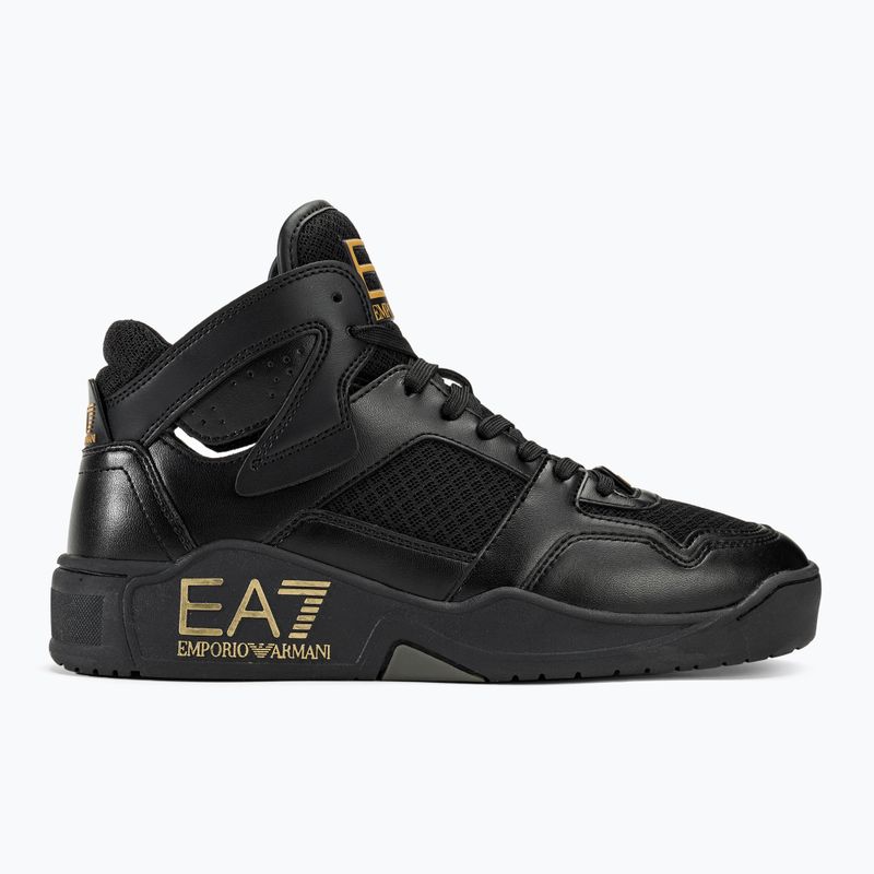 Кросівки EA7 Emporio Armani Basket Mid triple black/gold 2