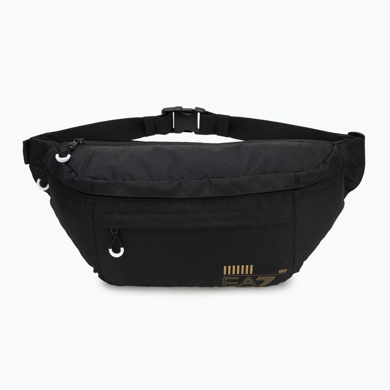 EA7 Сумка для нирок Emporio Armani Train Core Maxi Sling 7 л чорний/золотий з логотипом