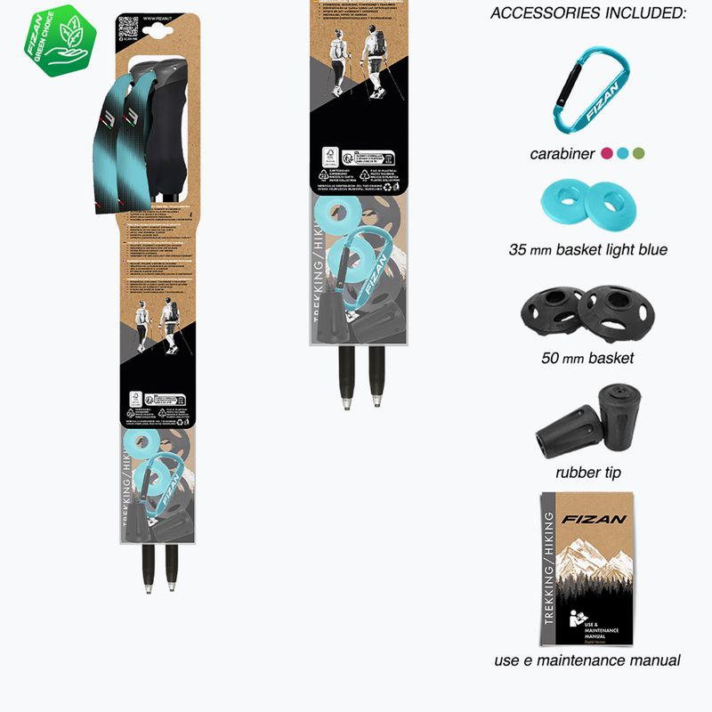 Палиці трекінгові  Fizan Compact Tech 4 light blue 7