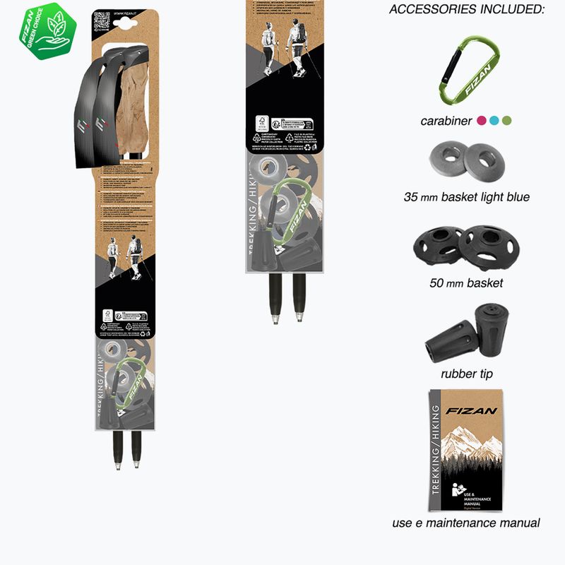 Палиці трекінгові  Fizan Compact Tech 4 beige 7