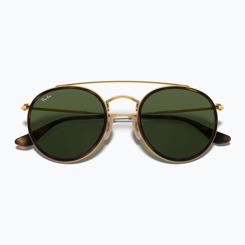 Окуляри сонцезахисні Ray-Ban Round Double Bridge arista gold/green g-15 3