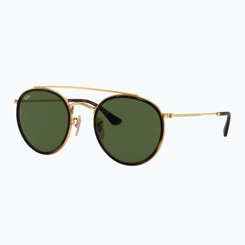 Окуляри сонцезахисні Ray-Ban Round Double Bridge arista gold/green g-15 4