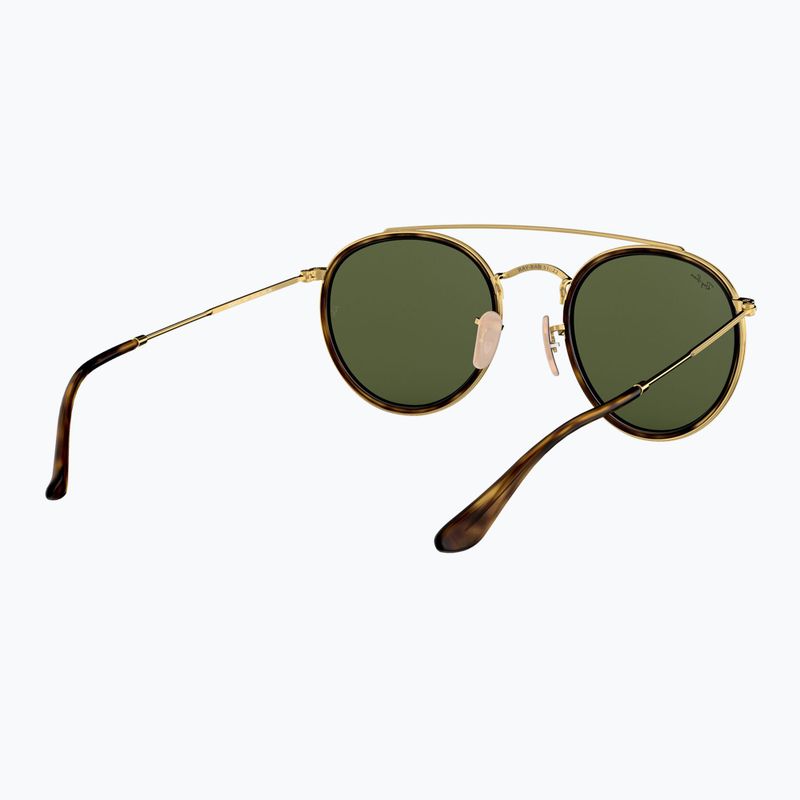 Окуляри сонцезахисні Ray-Ban Round Double Bridge arista gold/green g-15 6