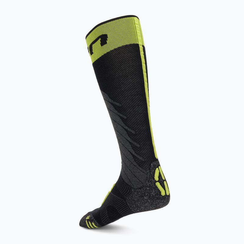 Шкарпетки гірськолижні чоловічі UYN Ski One Merino black/lime 2