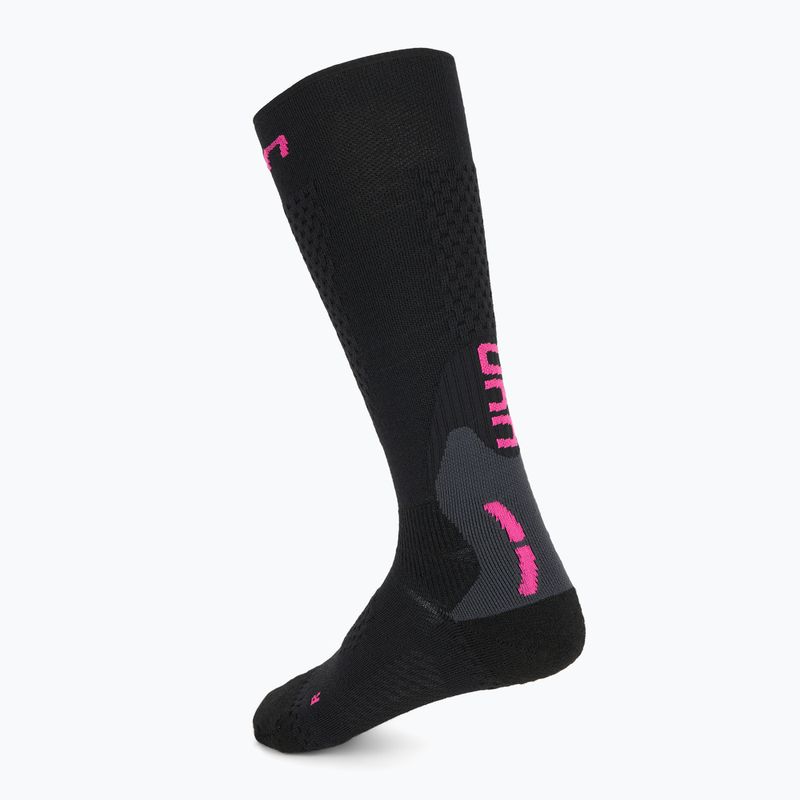 Шкарпетки гірськолижні жіночі UYN Ski One Alpine Merino black/pink 2