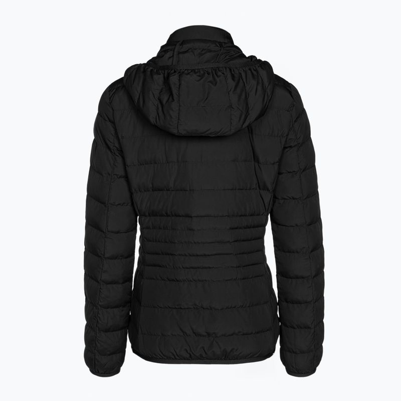 EA7 Emporio Armani Жіноча куртка з капюшоном Train Core Lady Eco Down худі чорний / логотип світло-золотий 2