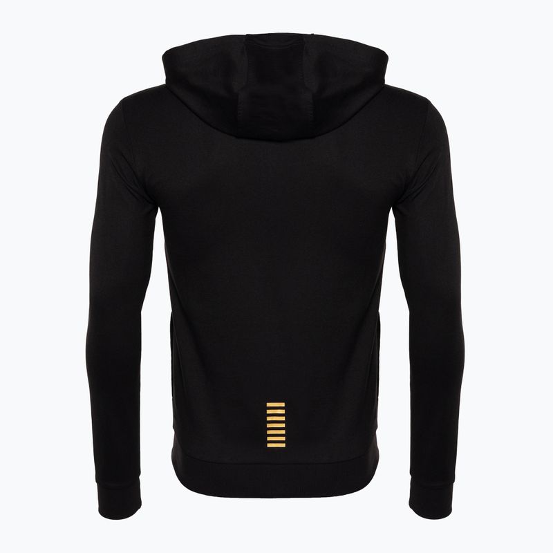 Чоловічий світшот EA7 Emporio Armani Train Core ID Hoodie FZ Coft чорний/золотий з логотипом 5