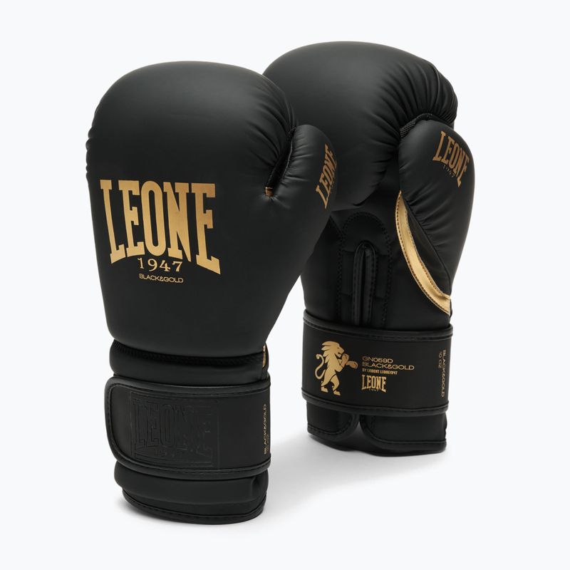 Боксерські рукавиці LEONE 1947 Idol black/gold 2