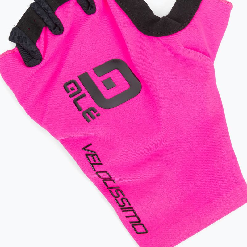 Велорукавиці Alé Guanto Estivo Velocissimo fluo pink/black 4