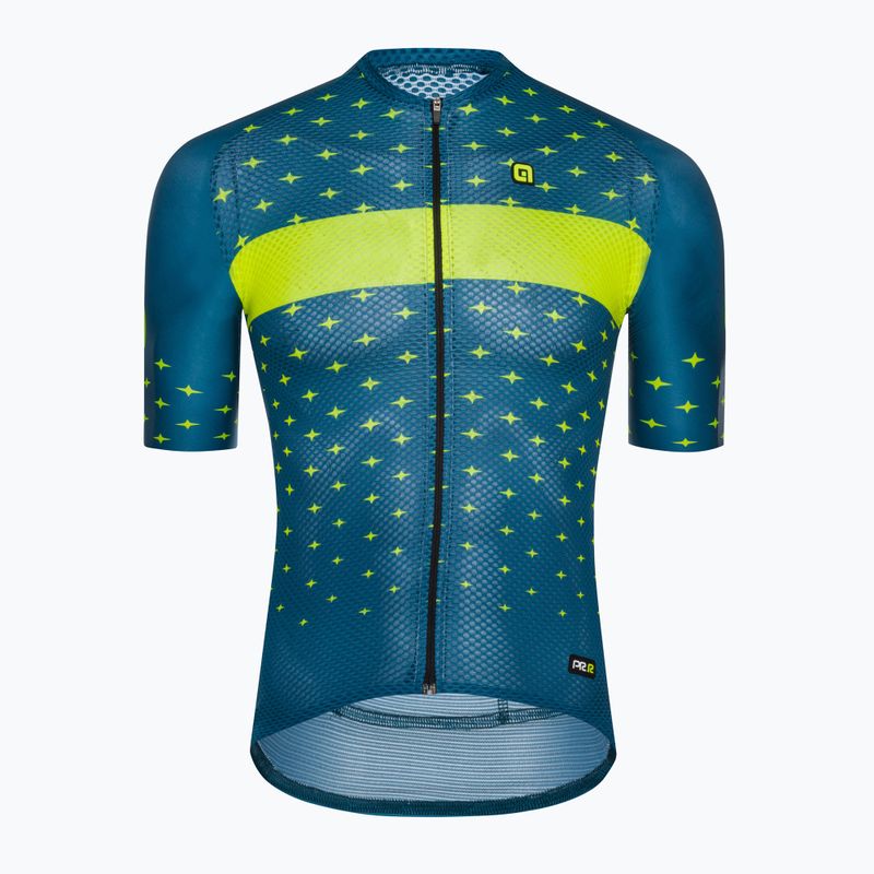 Велофутболка чоловіча Alé Maglia MC Stars petrol fluo yellow