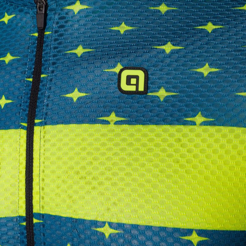 Велофутболка чоловіча Alé Maglia MC Stars petrol fluo yellow 3