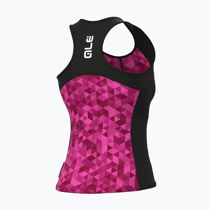 Велофутболка жіноча Alé Top Donna Triangles fluo pink/violet 2
