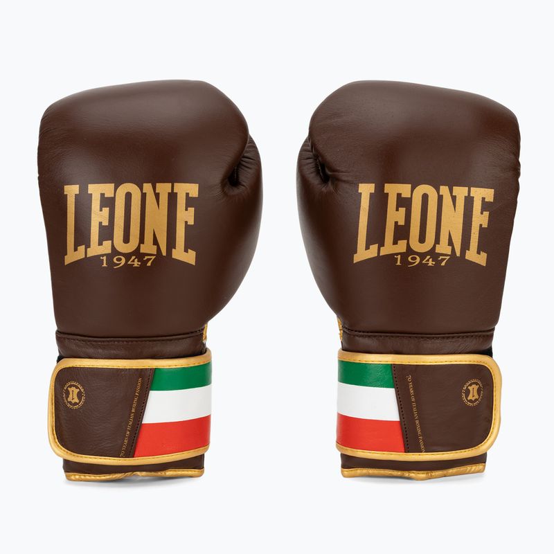 Рукавиці боксерські LEONE 1947 Italy '47 black/white/brown 2