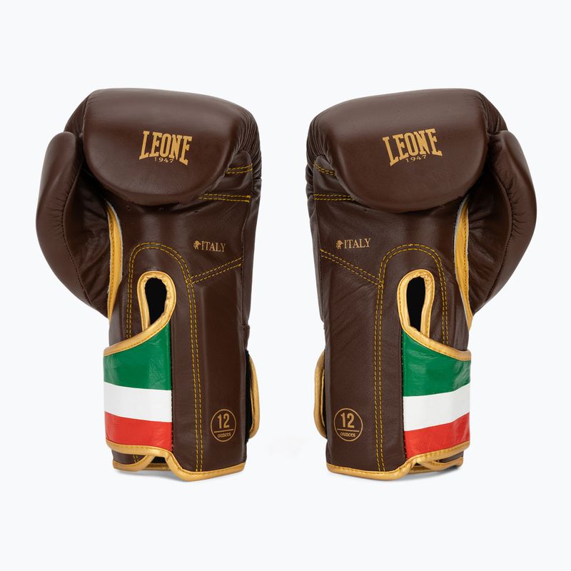 Рукавиці боксерські LEONE 1947 Italy '47 black/white/brown 3